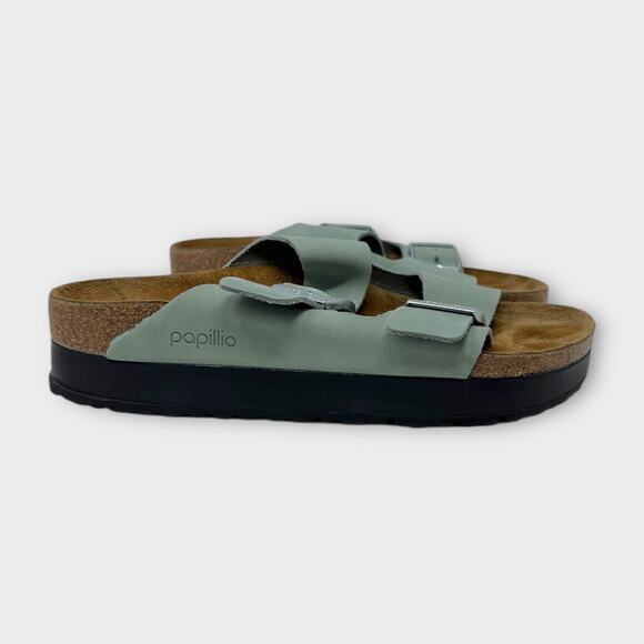 Birkenstock Papillio Arizona Platform Sandal-Nubuck in Pure Sage Size 41/10 - Picture 3 of 11
